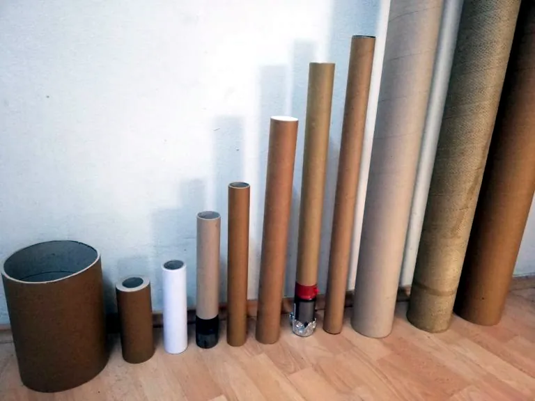Küçük masuradan büyük çaplı ruloya farklı ölçülerde karton rulo örnekleri